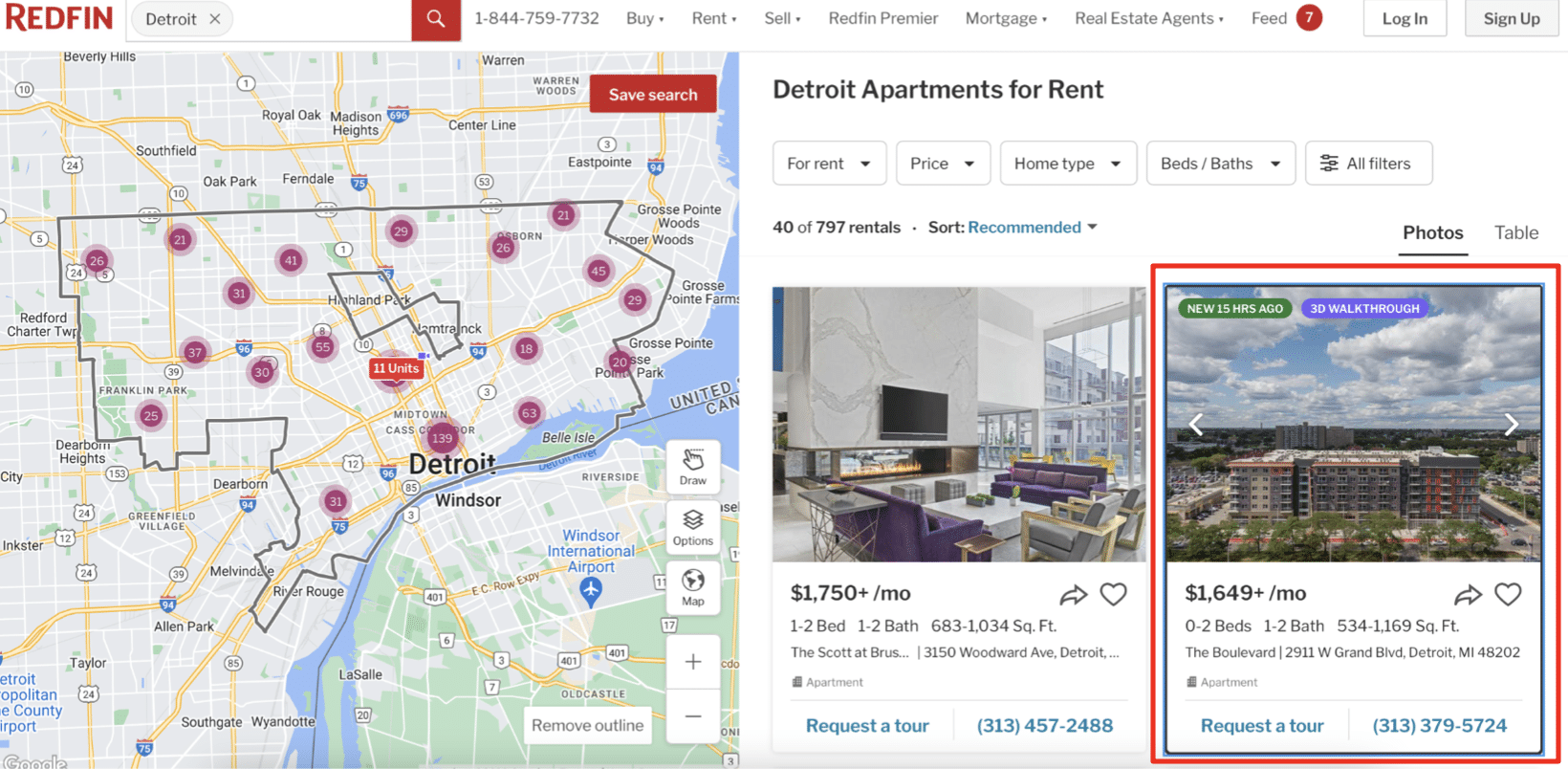 Search Results of Detroit Rentals in Redfin.